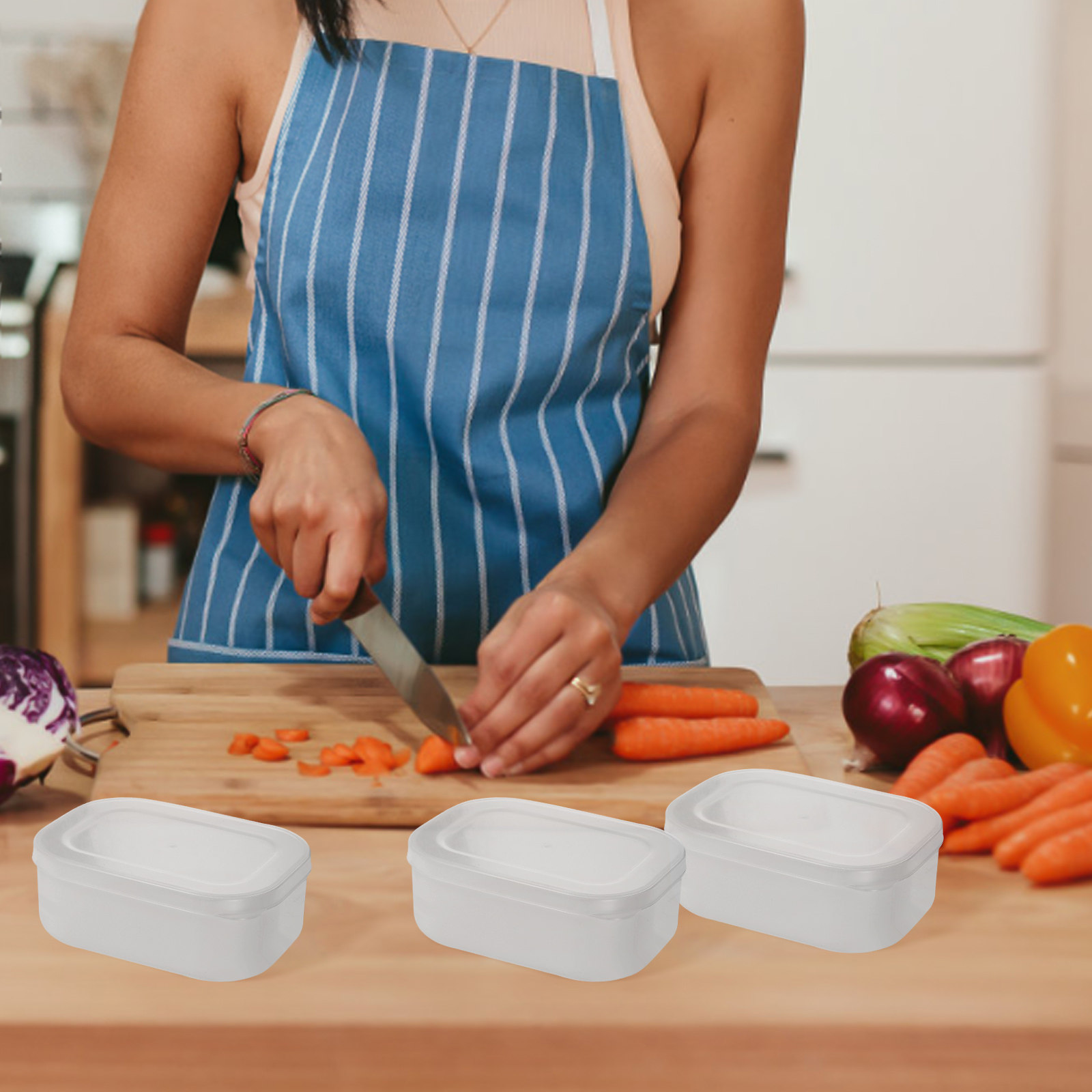 Meal Prep With Rice - 5Pcs Portion Sized Grain Storage Containers
