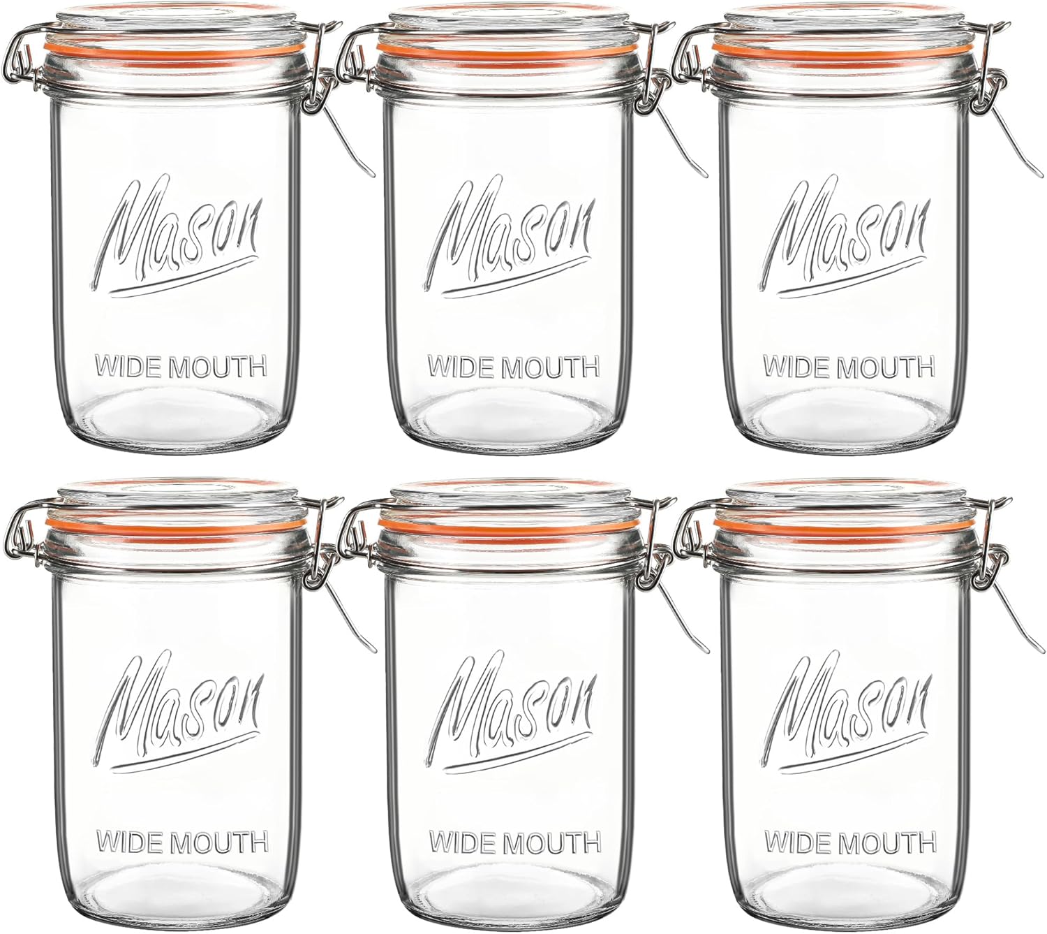 Meal Prep Glass - 24oz Wide Mouth Jars – 6