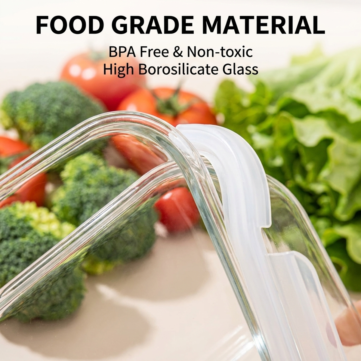 Meal Prep Glass - Premium White Glass Food Container –