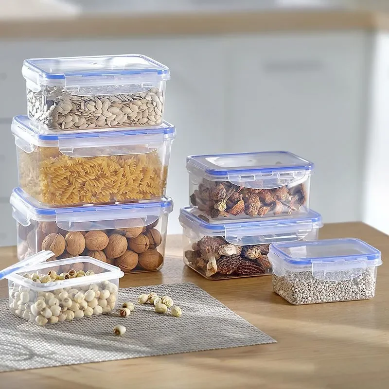 Meal Prep Glass - Sealed Rectangular Refrigerator Storage Box with