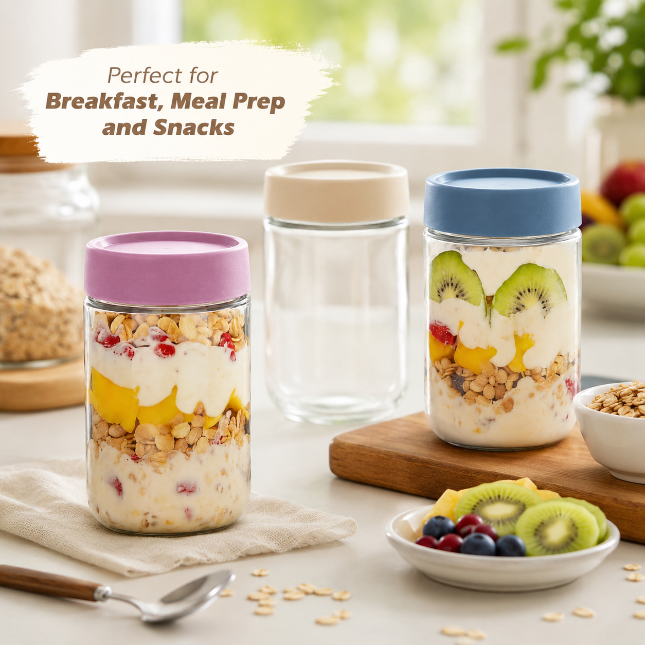 Overnight Oats Jar with Airtig - Meal Prep Yogurt Containers のレビューと価格