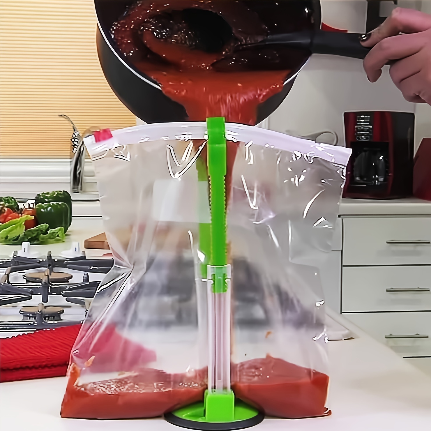 Zipper Bag Holder Plastic Adju - Meal Prep Chef のレビューと価格