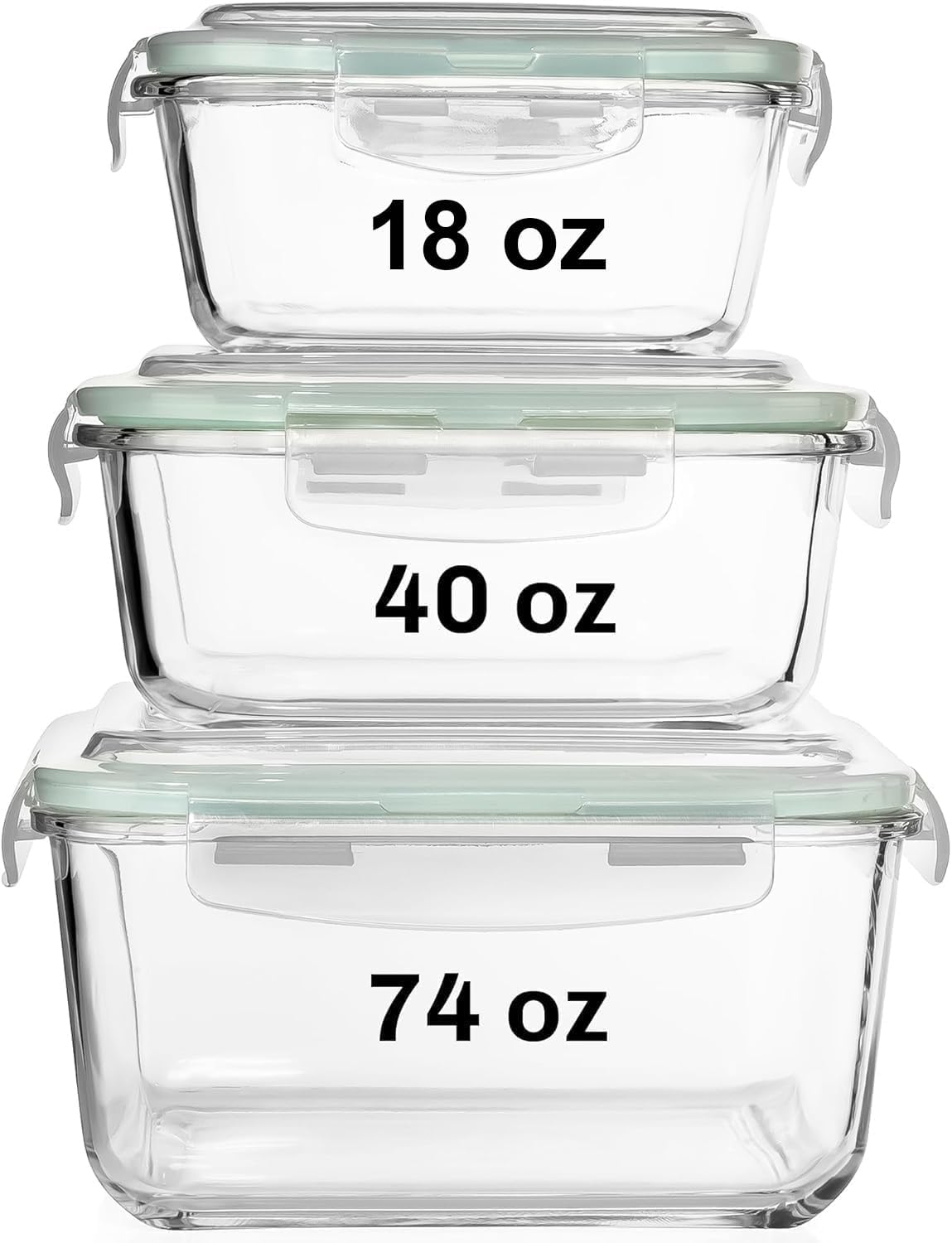 6 PC Square Glass Food Storage - Meal Prep Glass のレビューと価格