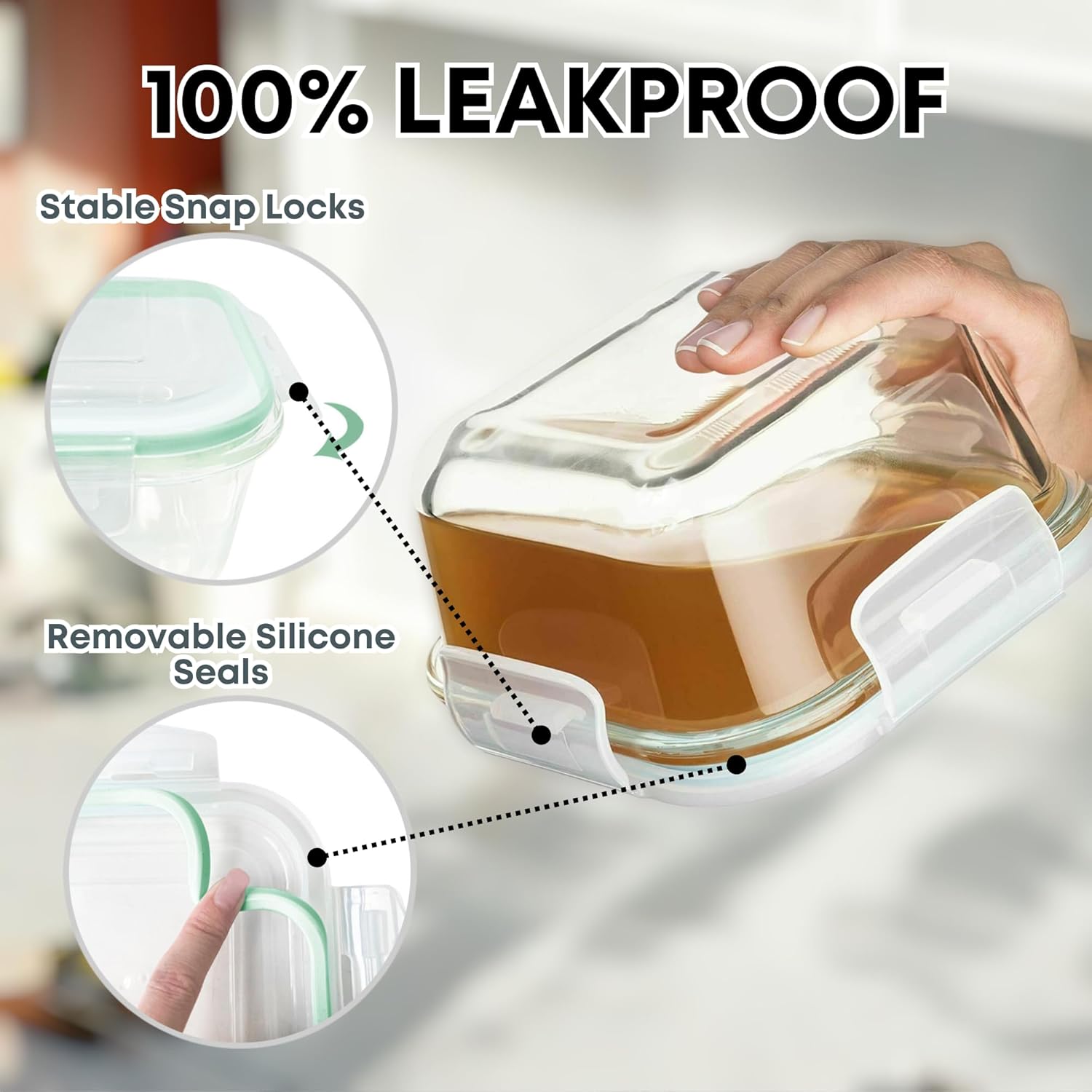 6 PC Square Glass Food Storage - Meal Prep Glass のレビューと価格