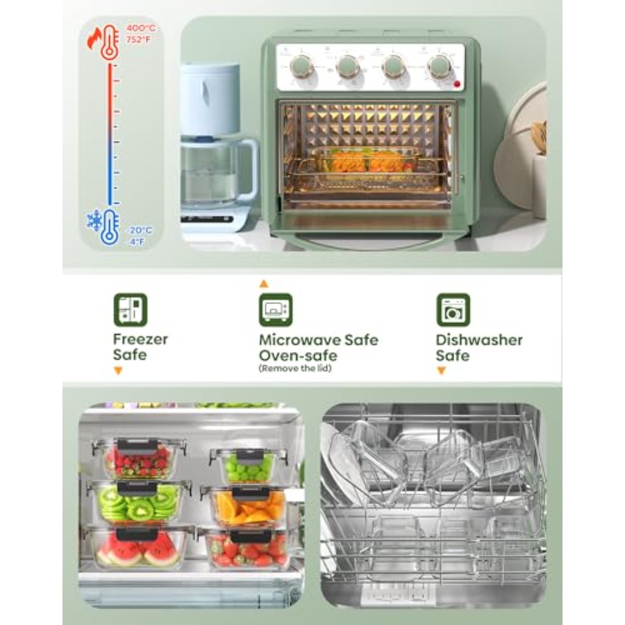 40 PCS Glass Food Storage Cont - Meal Prep Glass のレビューと価格