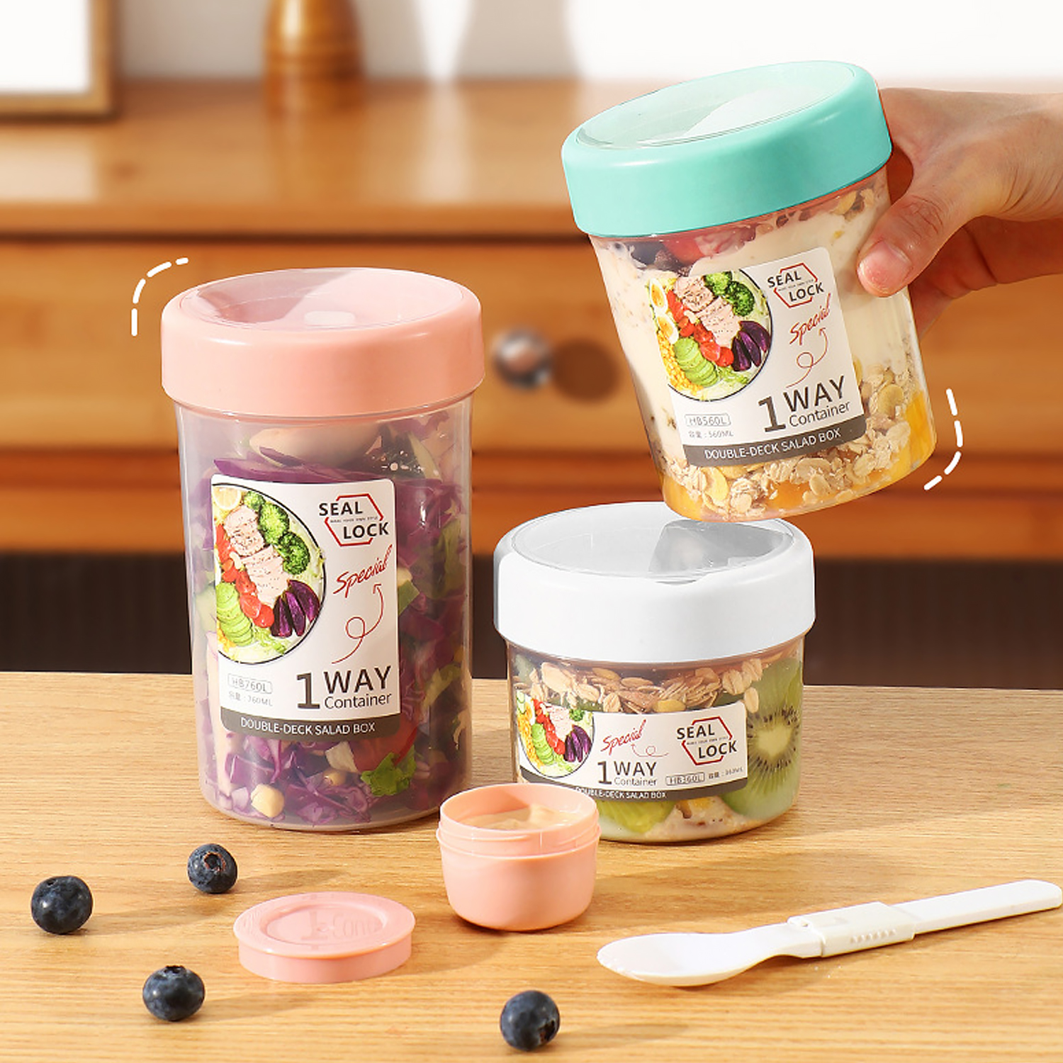Portable salad cup, Breakfast  - Meal Prep Yogurt Containers のレビューと価格