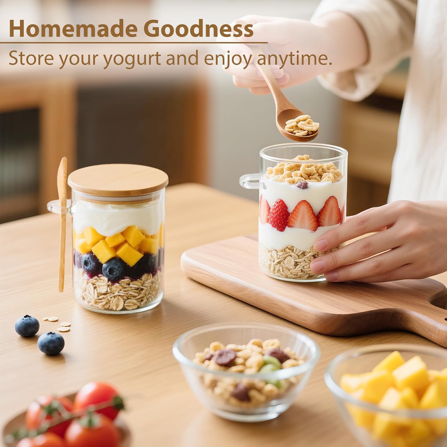 6 Pack Overnight Oats Containe - Meal Prep Glass のレビューと価格