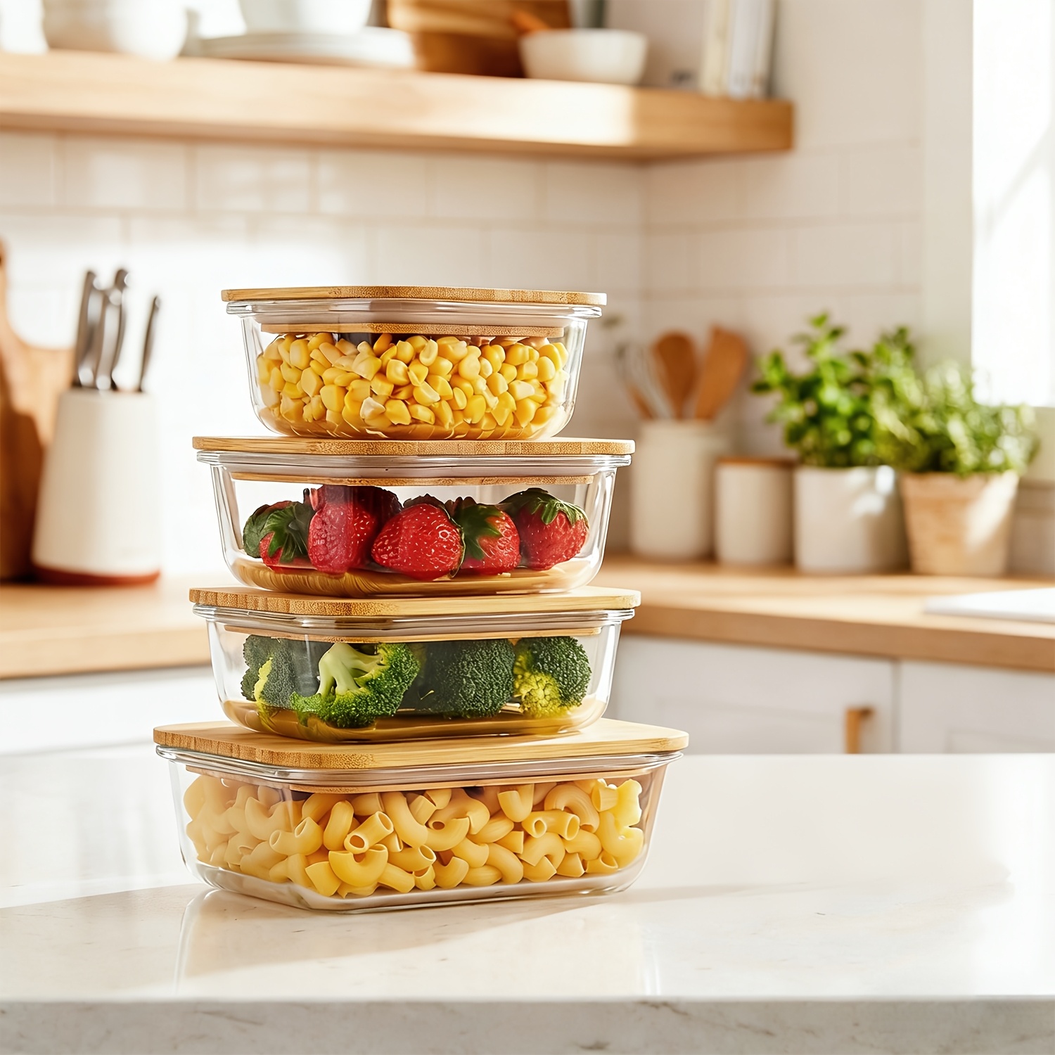8pcs(4pcs Containers And 4pcs  - Meal Prep Glass のレビューと価格