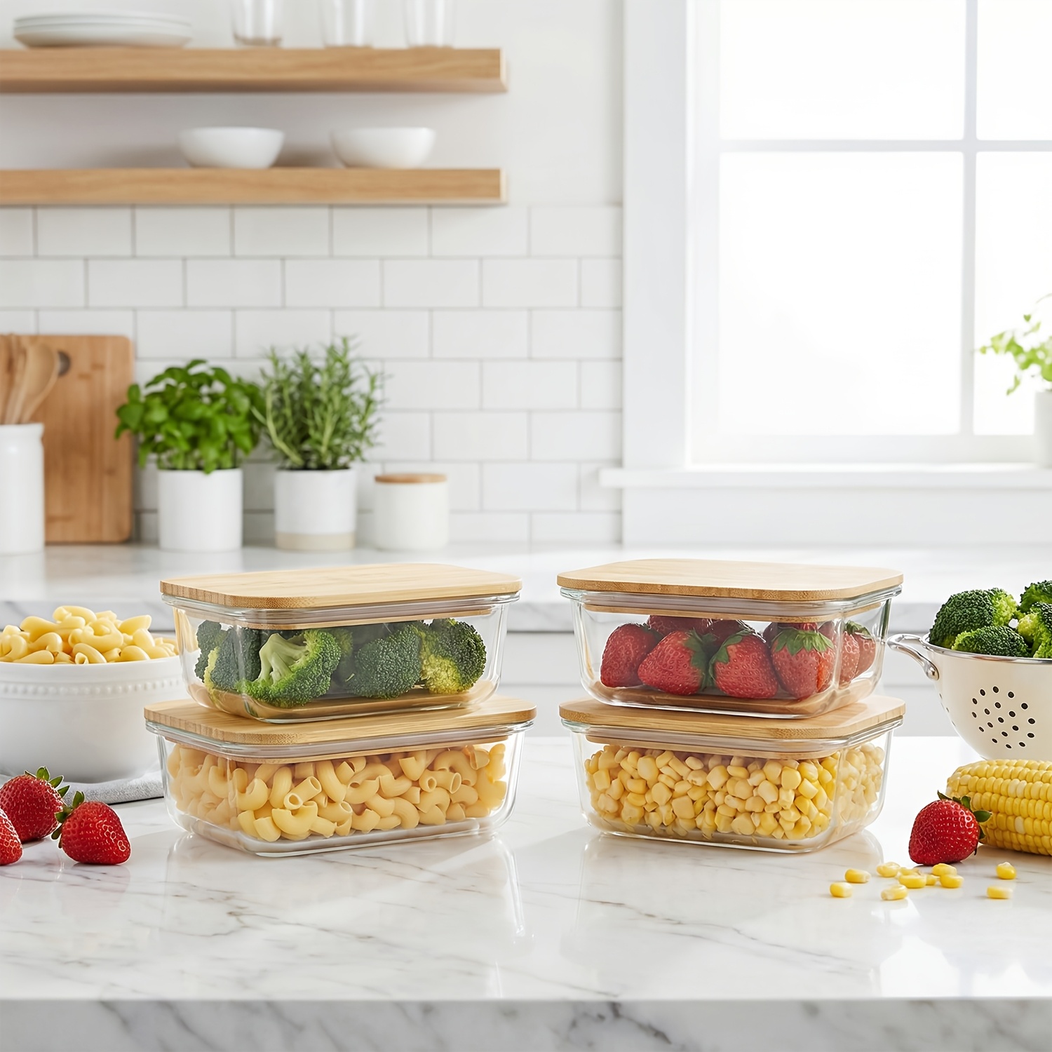 8pcs(4pcs Containers And 4pcs  - Meal Prep Glass のレビューと価格