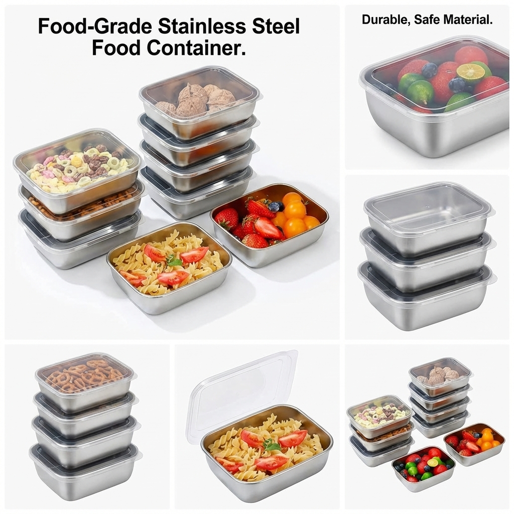 5PCS Stainless Steel Food Stor - Meal Prep Chef のレビューと価格
