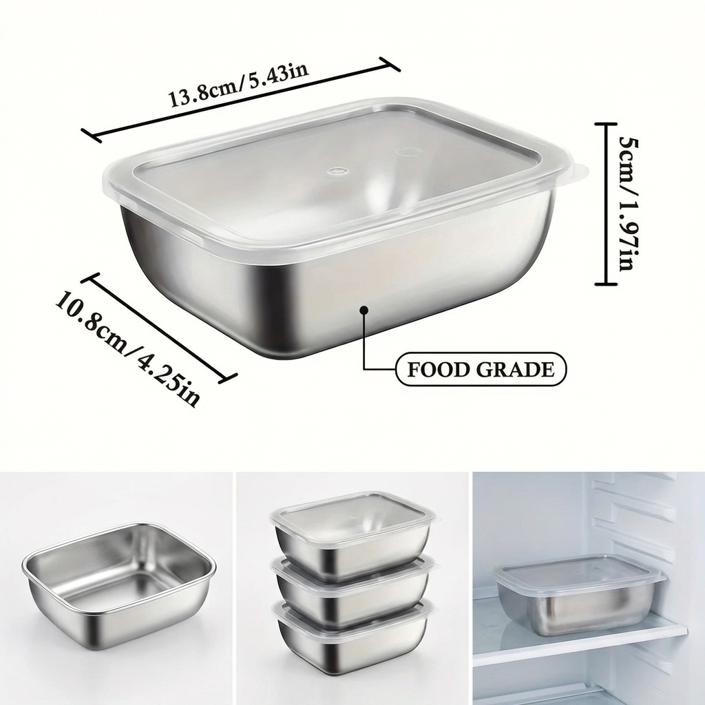 5PCS Stainless Steel Food Stor - Meal Prep Chef のレビューと価格