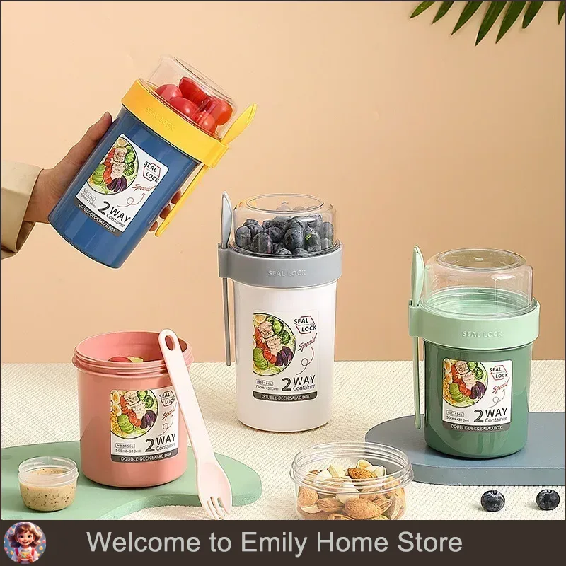 Bento Lunch Box Salad Oatmeal  - Meal Prep Yogurt Containers のレビューと価格