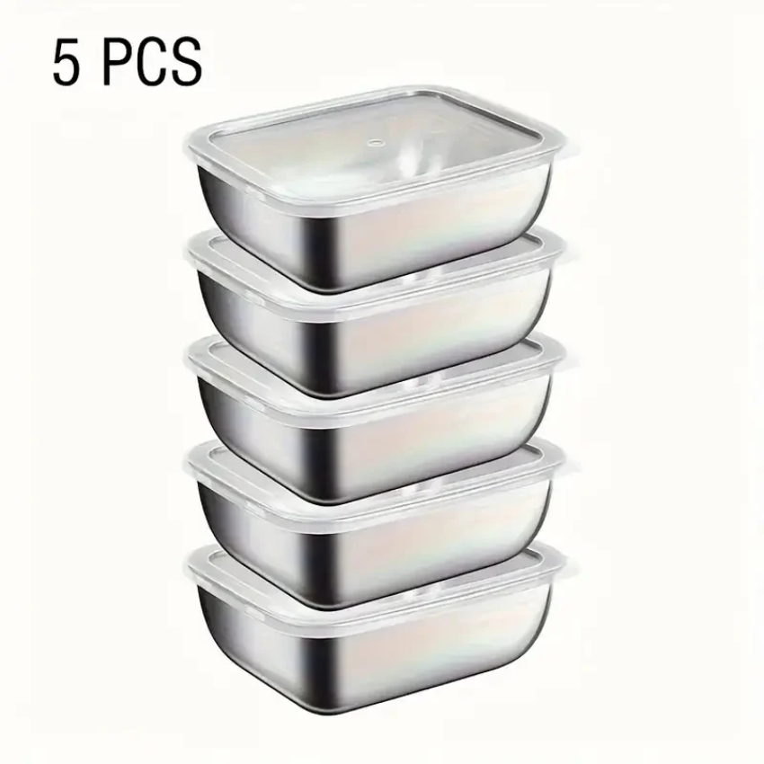 5pcs Stainless Steel Food Stor - Meal Prep Chef のレビューと価格