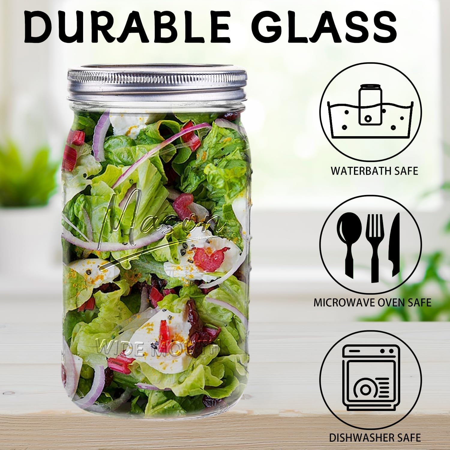 Jars 32 oz,12 Pack Quart Wide  - Meal Prep Glass のレビューと価格