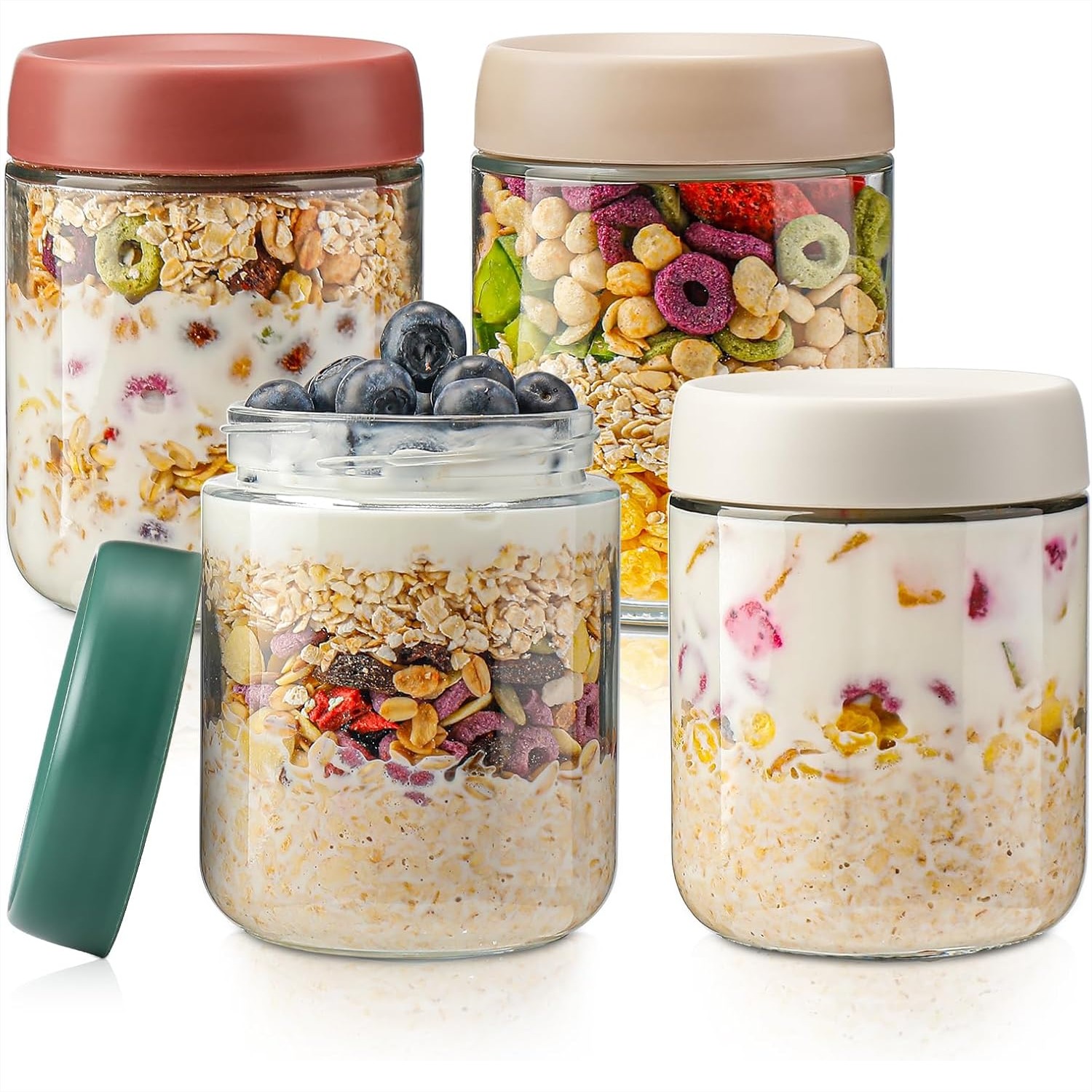 Glass Overnight Oats Container - Meal Prep Yogurt Containers のレビューと価格