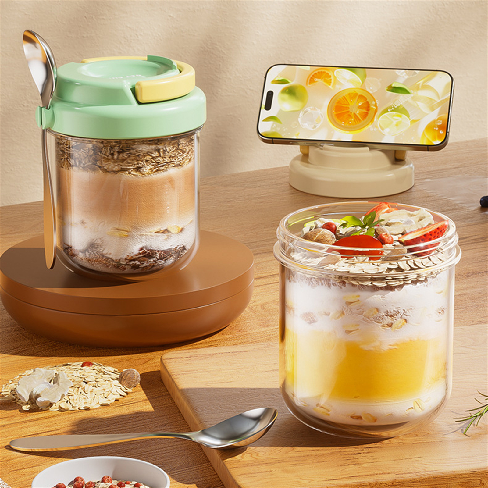 Breakfast Cup Portable Oatmeal - Meal Prep Yogurt Containers のレビューと価格