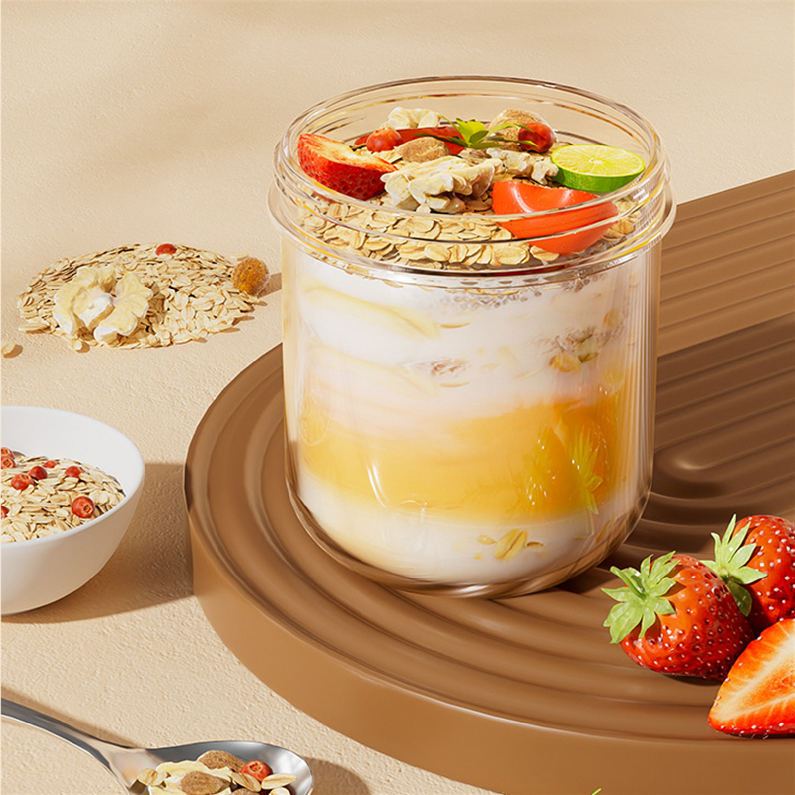 Breakfast Cup Portable Oatmeal - Meal Prep Yogurt Containers のレビューと価格
