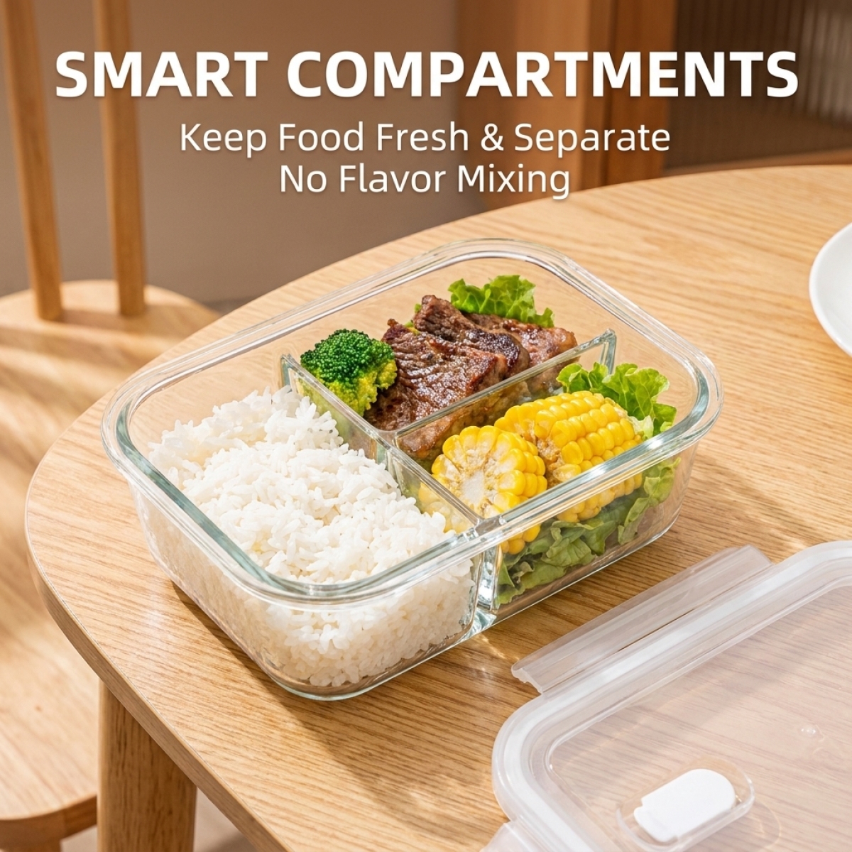 Premium White Glass Food Conta - Meal Prep Glass のレビューと価格