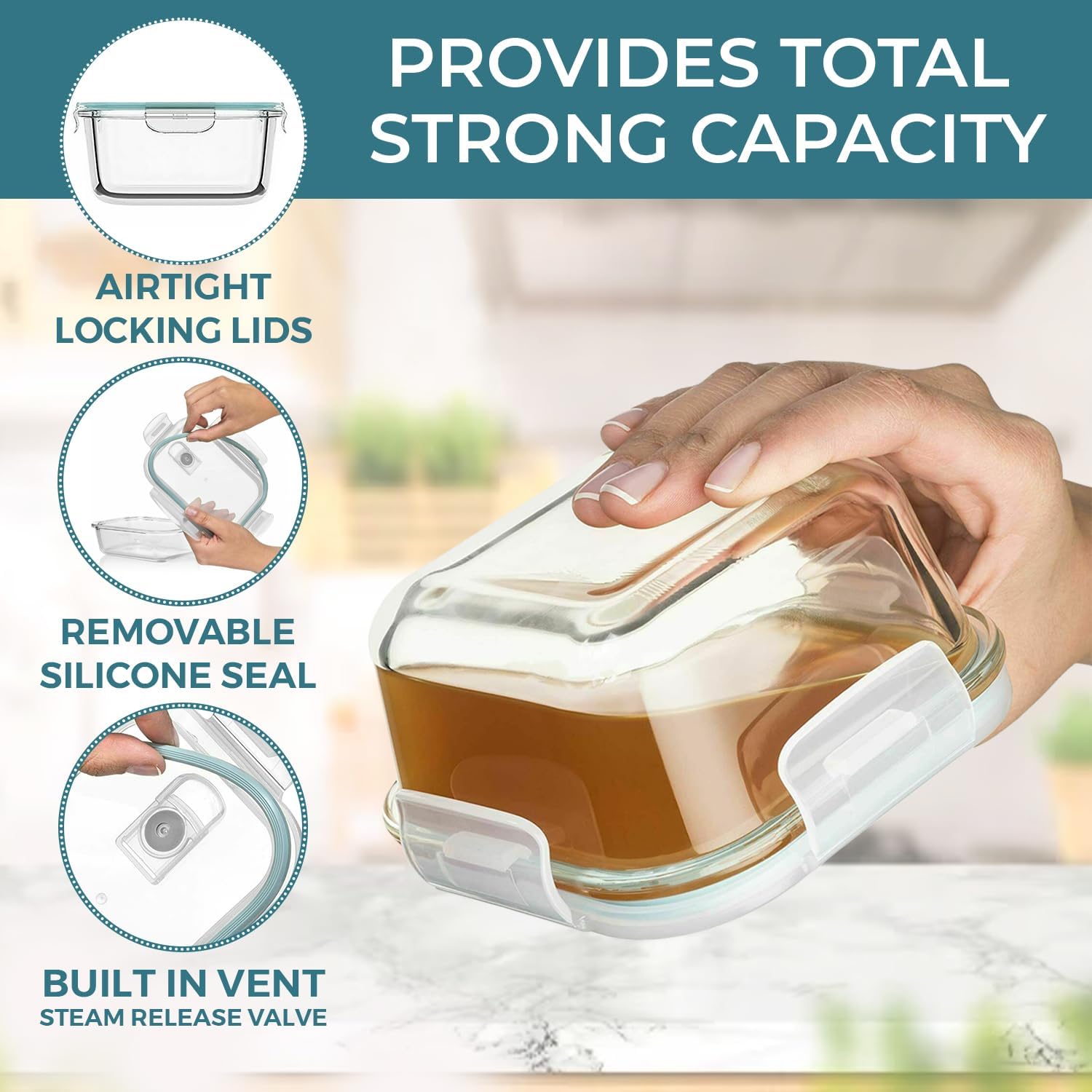 24 Pc Airtight Glass Food Stor - Meal Prep Glass のレビューと価格