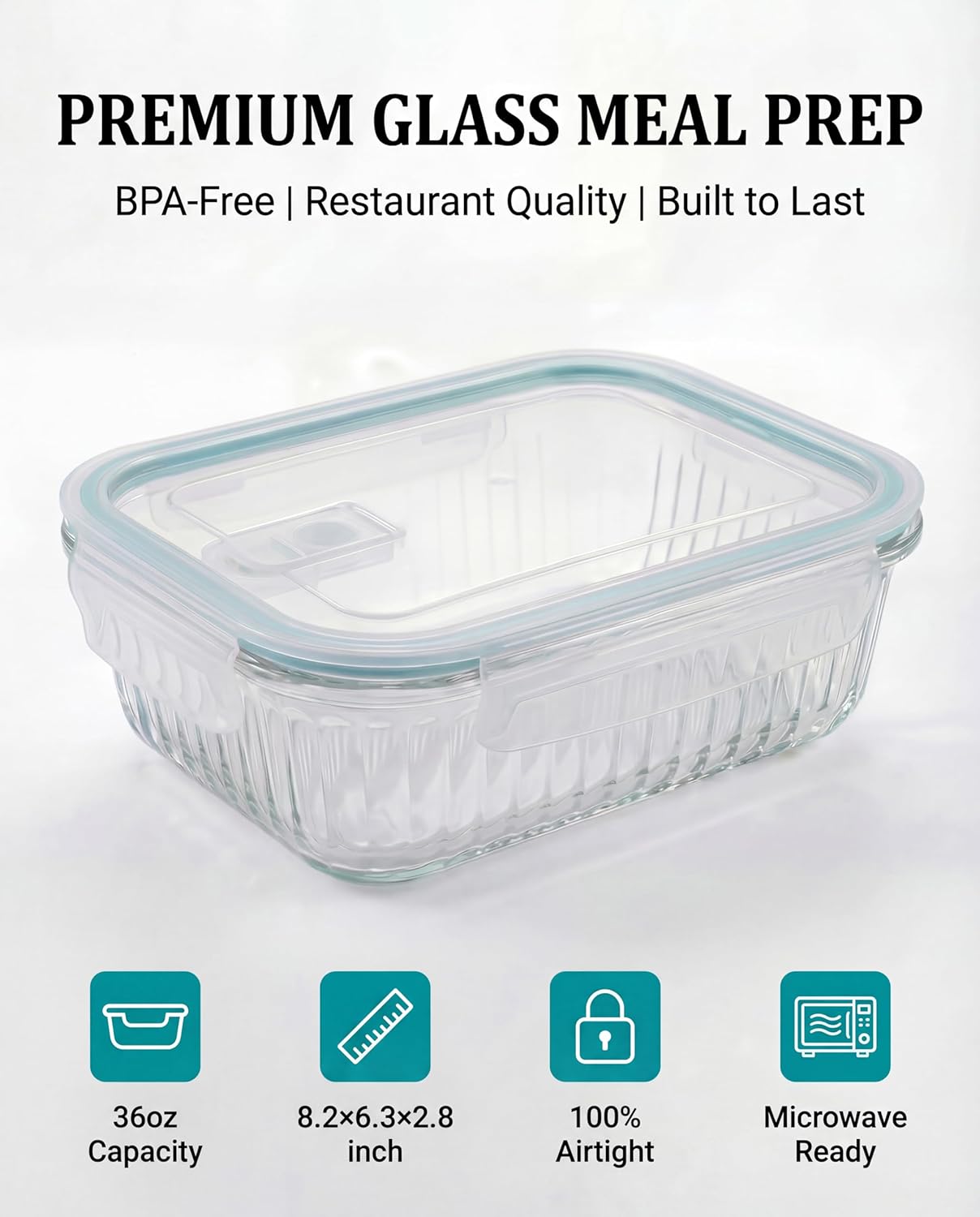 5-Packs, 36 Oz Glass Meal Prep - Meal Prep Glass のレビューと価格