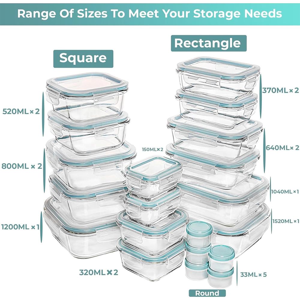 Pc Set Glass Food Storage Cont - Meal Prep Glass のレビューと価格