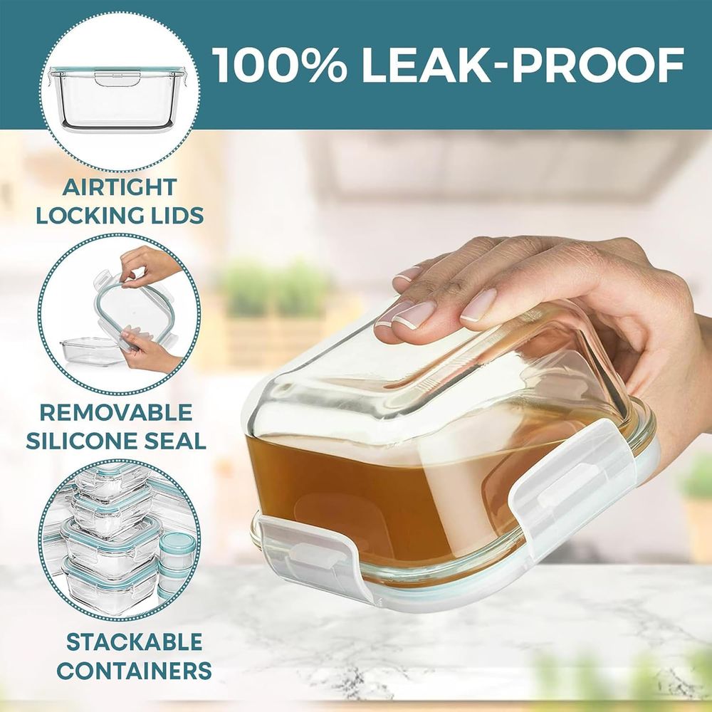 Pc Set Glass Food Storage Cont - Meal Prep Glass のレビューと価格