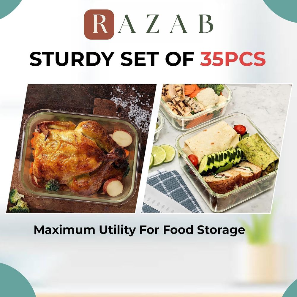 Pc Set Glass Food Storage Cont - Meal Prep Glass のレビューと価格
