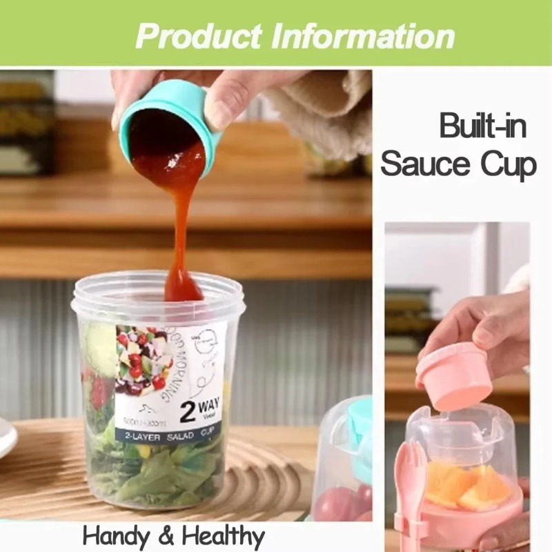 Portable Salad Cup Double Oatm - Meal Prep Yogurt Containers のレビューと価格