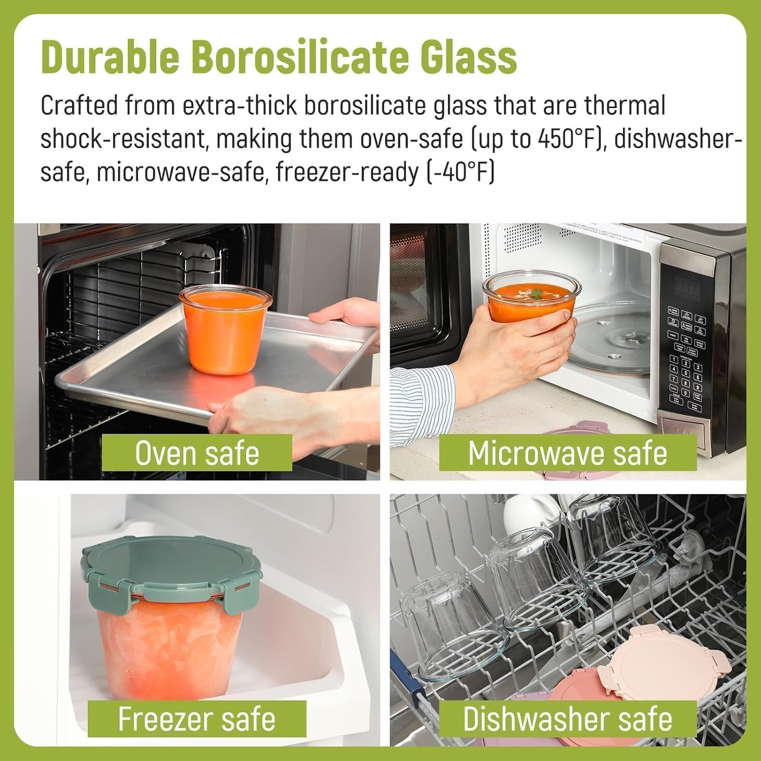 [UPGRADED LID] 6 Sets 3 Cup/24 - Meal Prep Glass のレビューと価格