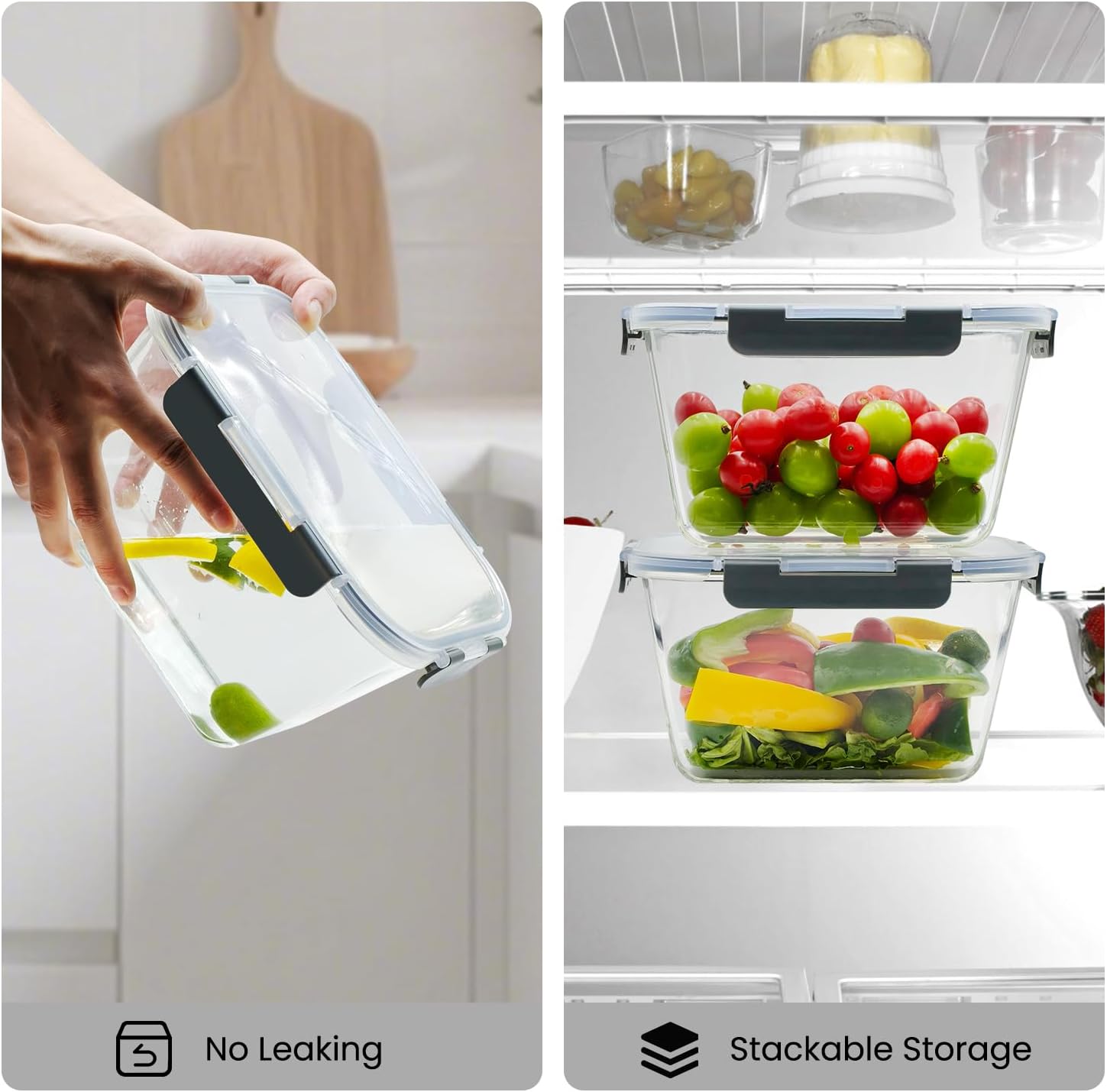 Large Glass Storage Containers - Meal Prep With Chicken のレビューと価格