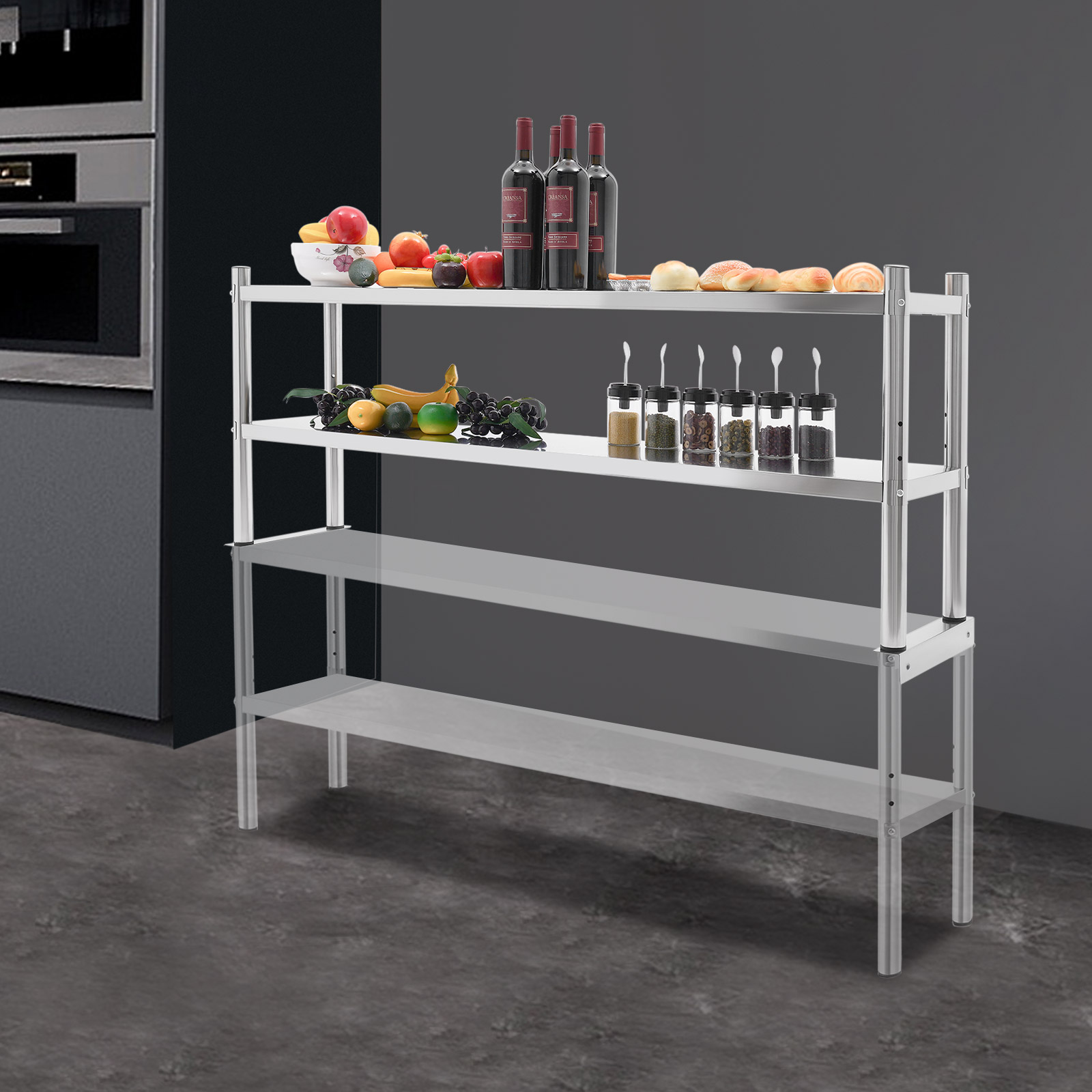 2 Tier Stainless Steel Shelvin - Meal Prep Chef のレビューと価格