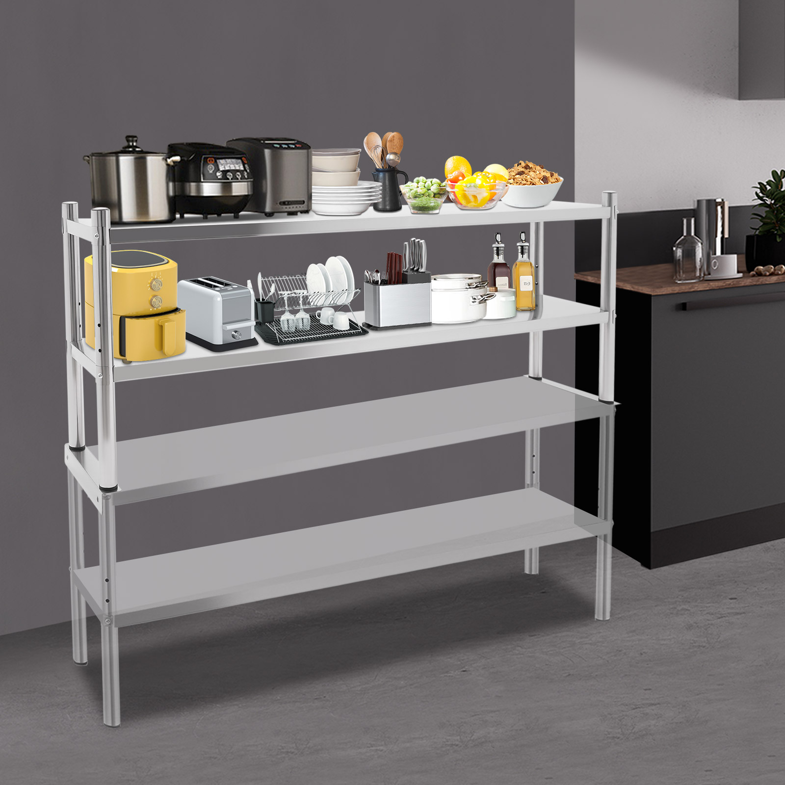 2 Tier Stainless Steel Shelvin - Meal Prep Chef のレビューと価格