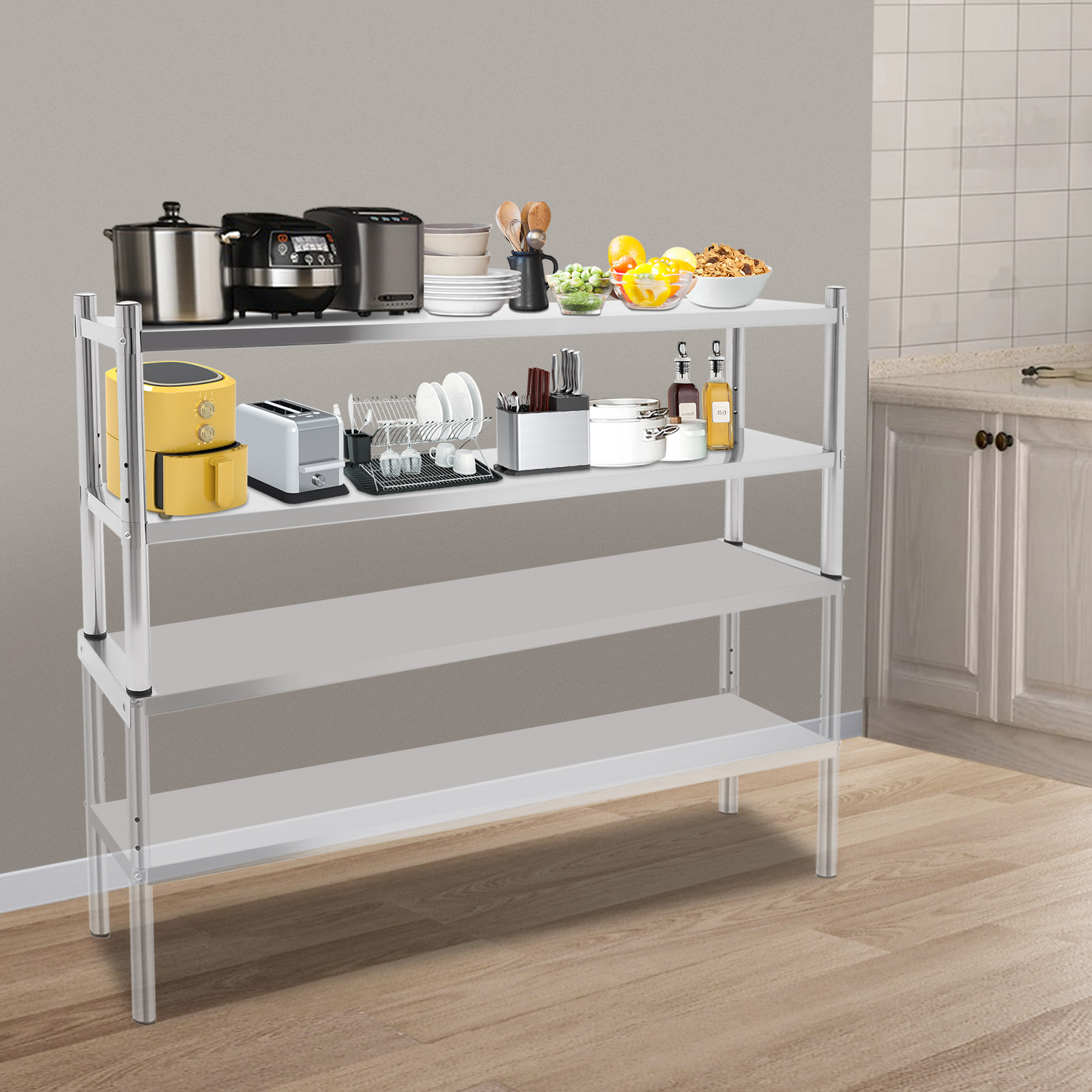 2 Tier Stainless Steel Shelvin - Meal Prep Chef のレビューと価格