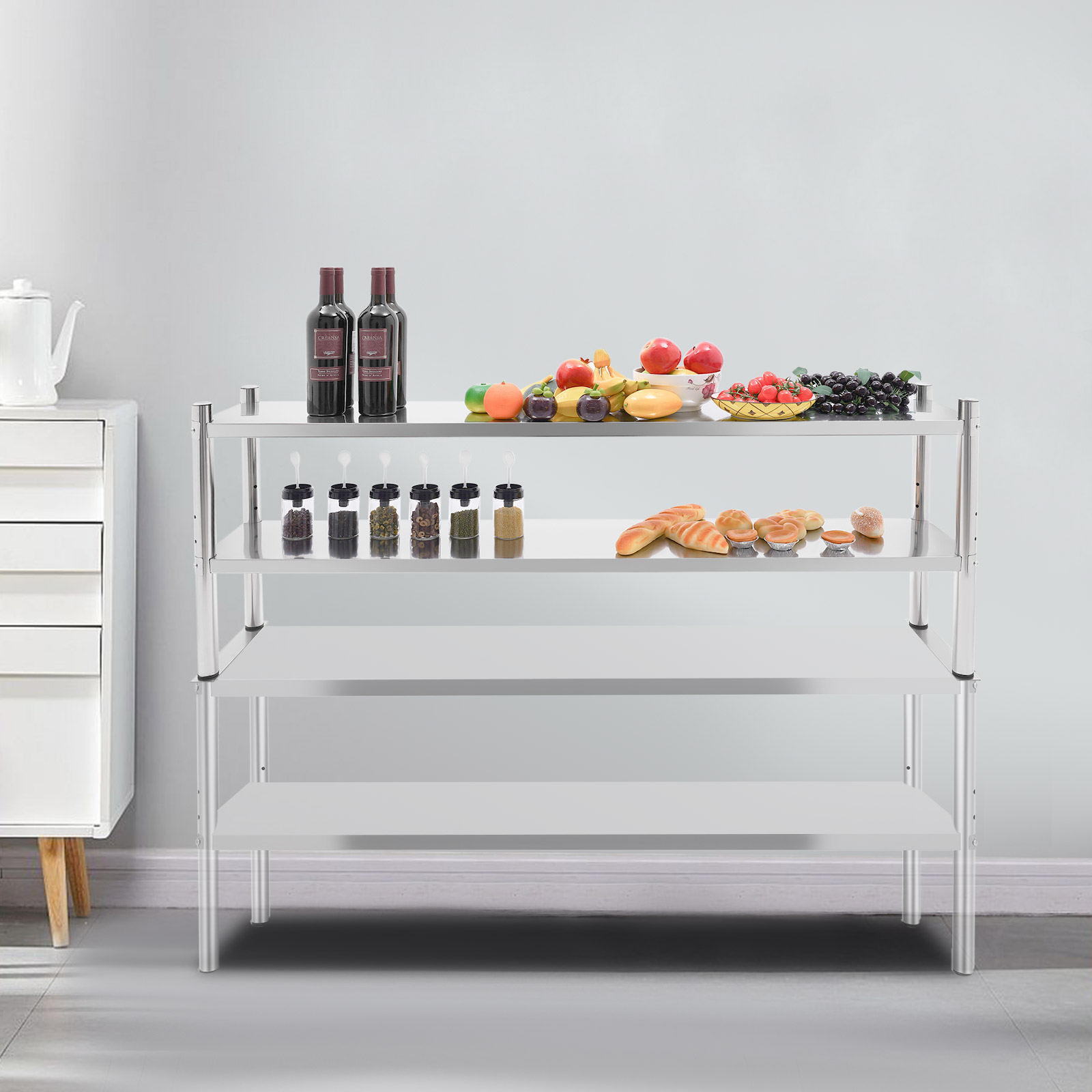 2 Tier Stainless Steel Shelvin - Meal Prep Chef のレビューと価格